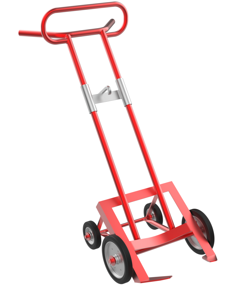 Sack truck isolated on background. 3d rendering - illustration png
