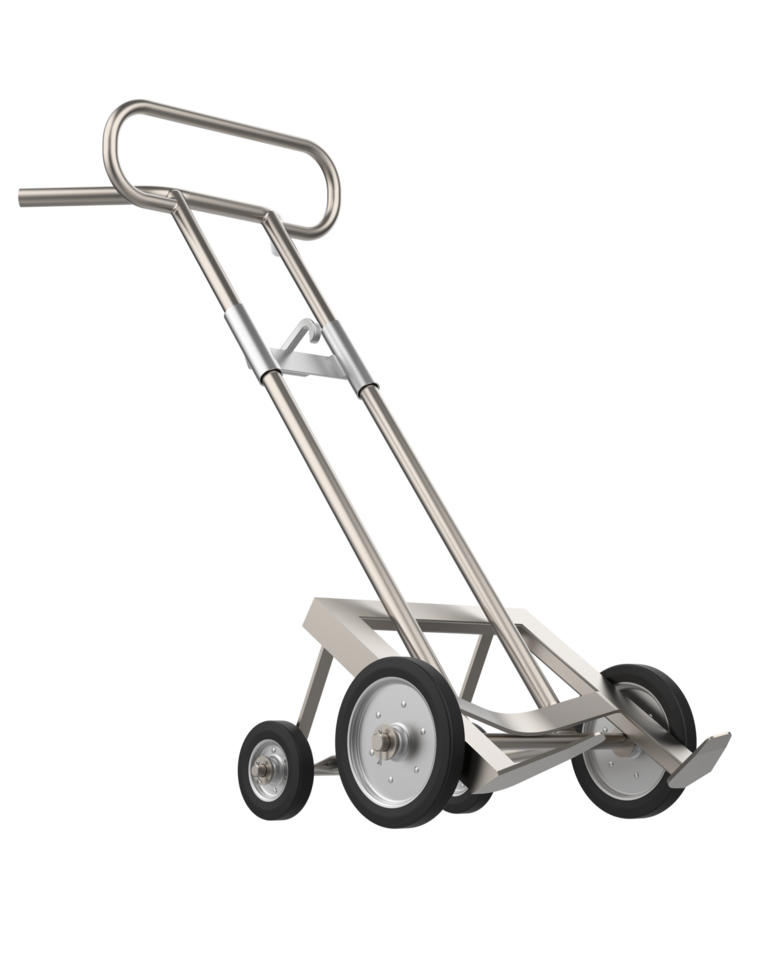 Sack truck isolated on background. 3d rendering - illustration png