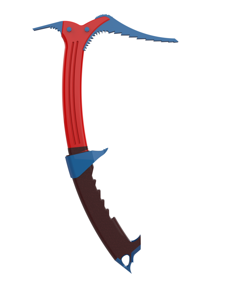 Ice ax isolated on background. 3d rendering - illustration png