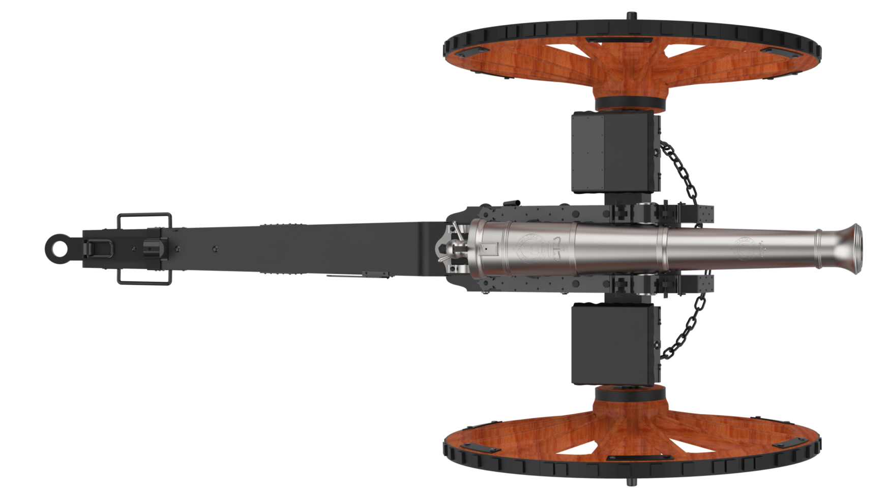 Old artillery cannon isolated on background. 3d rendering - illustration png