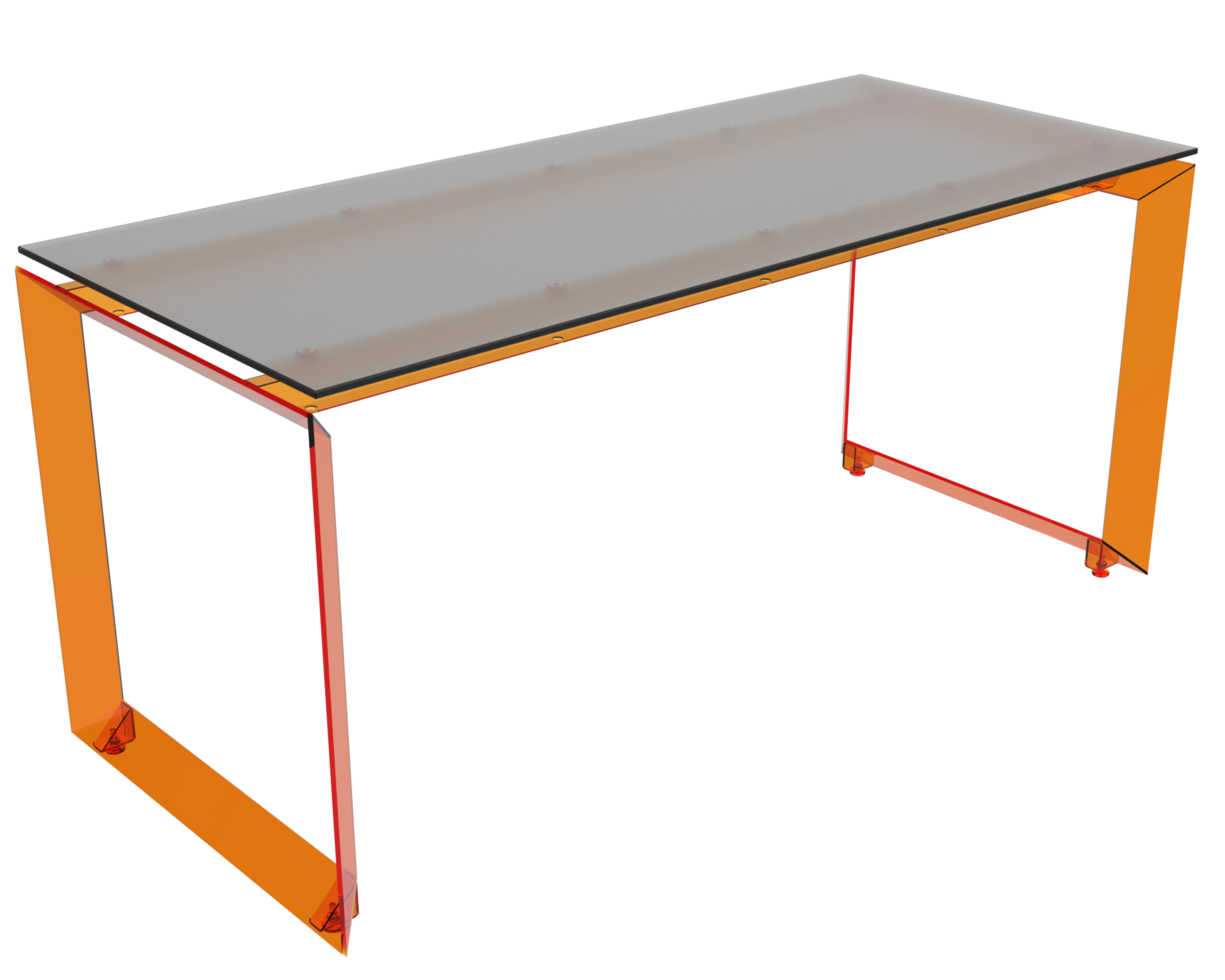 Modern desk table isolated on background. 3d rendering - illustration png