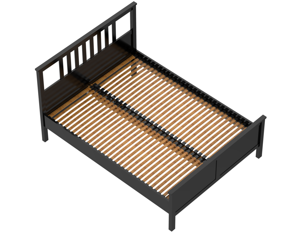Modern bed isolated on background. 3d rendering - illustration png