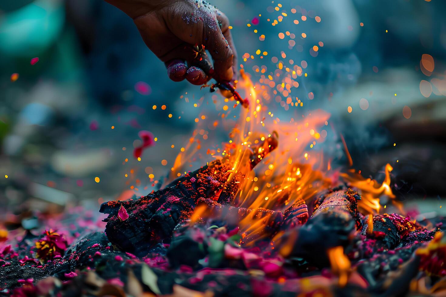 AI generated Vibrant Festivities Embracing the Colors of Indian Celebration photo