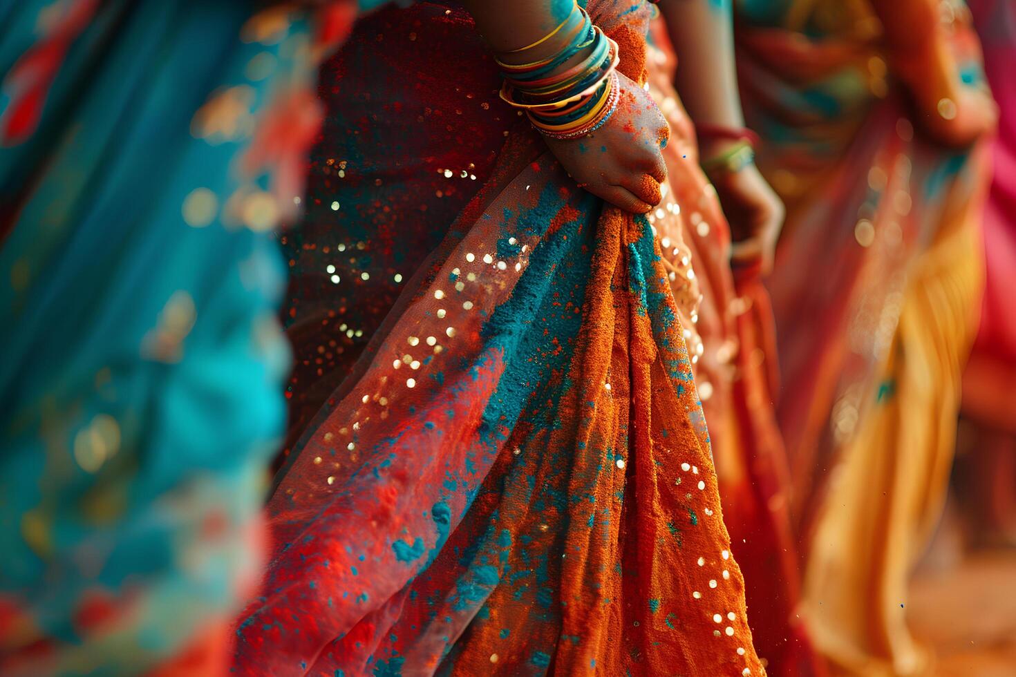 AI generated Immersed in the Rich Palette of Indian Festivity photo