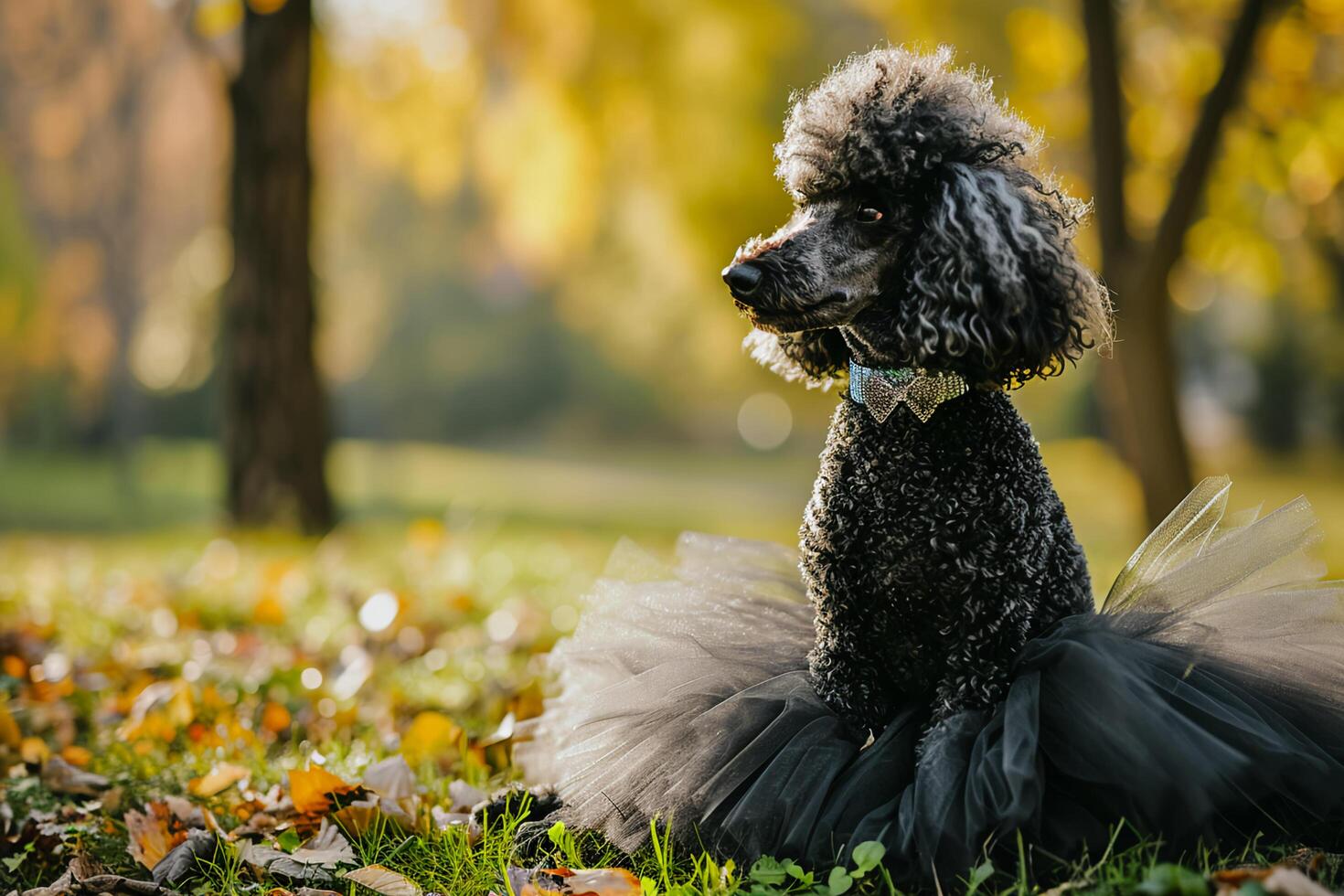 AI generated Tutu Twirls Poodle Glamour Unleashed in the Park photo