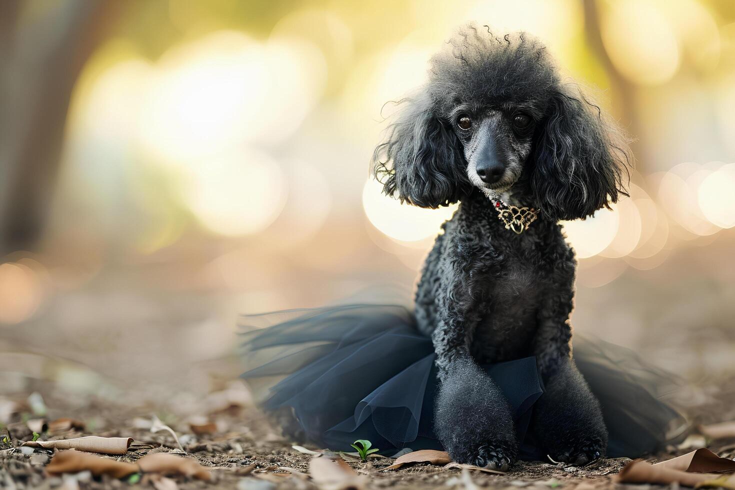 AI generated Tutu Twirls Poodle Glamour Unleashed in the Park photo