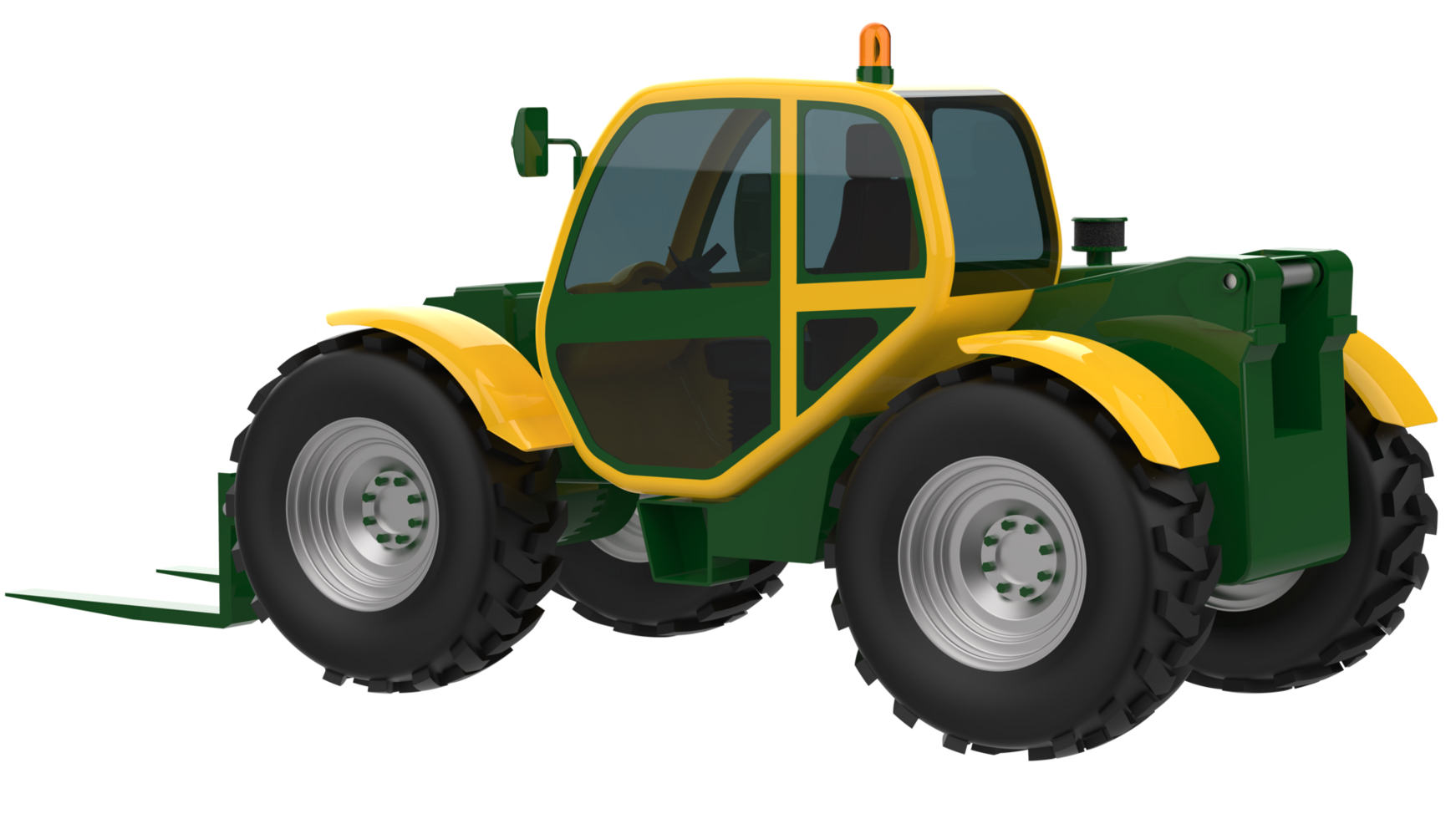 Telescopic handler isolated on background. 3d rendering - illustration png
