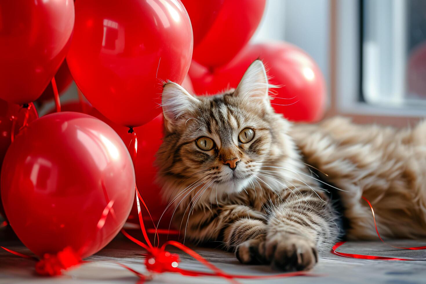 AI generated Furry Valentines Cats Creating Love-Infused Moments photo
