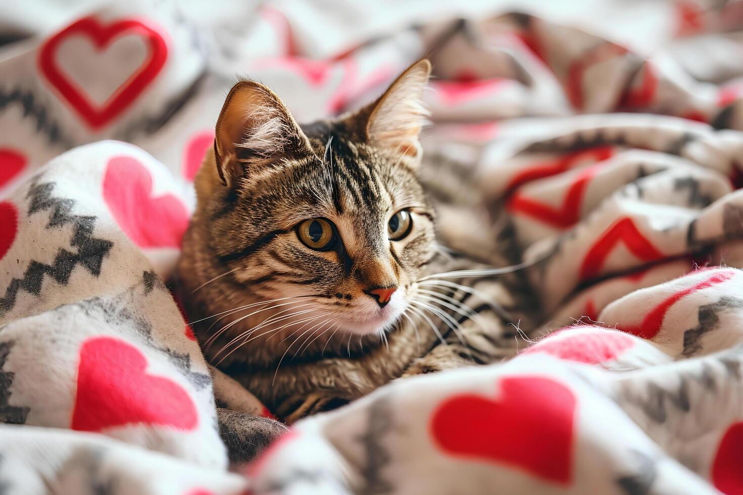 AI generated Adorable Paws Cats Spreading Love with Valentine's Magic photo