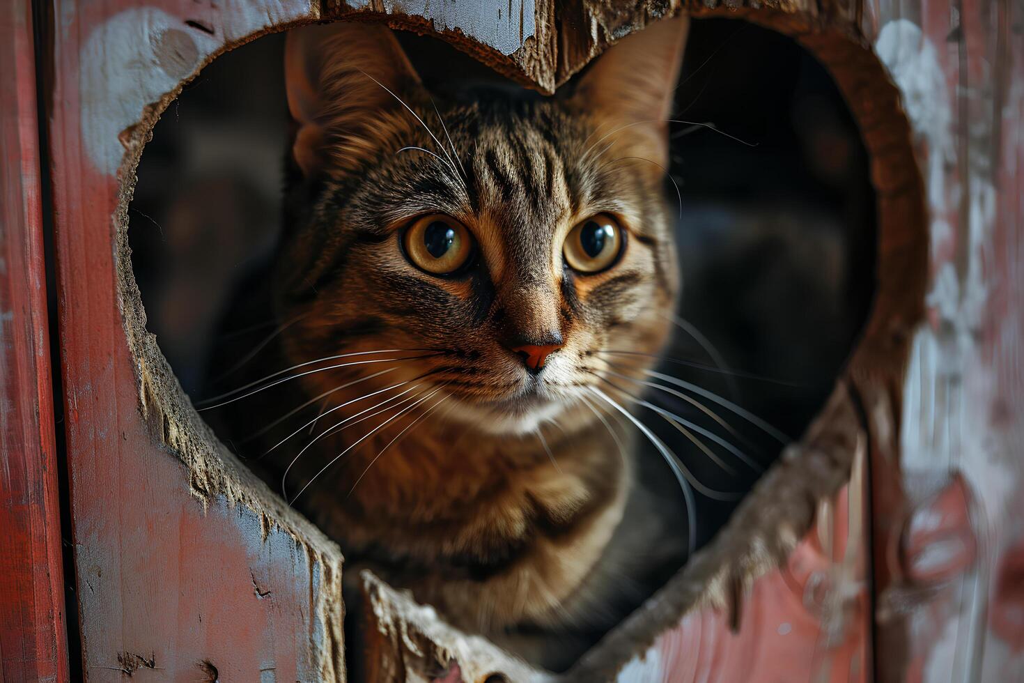 AI generated Kitty Cupids Whisker-Fueled Romance in Heart Shapes photo