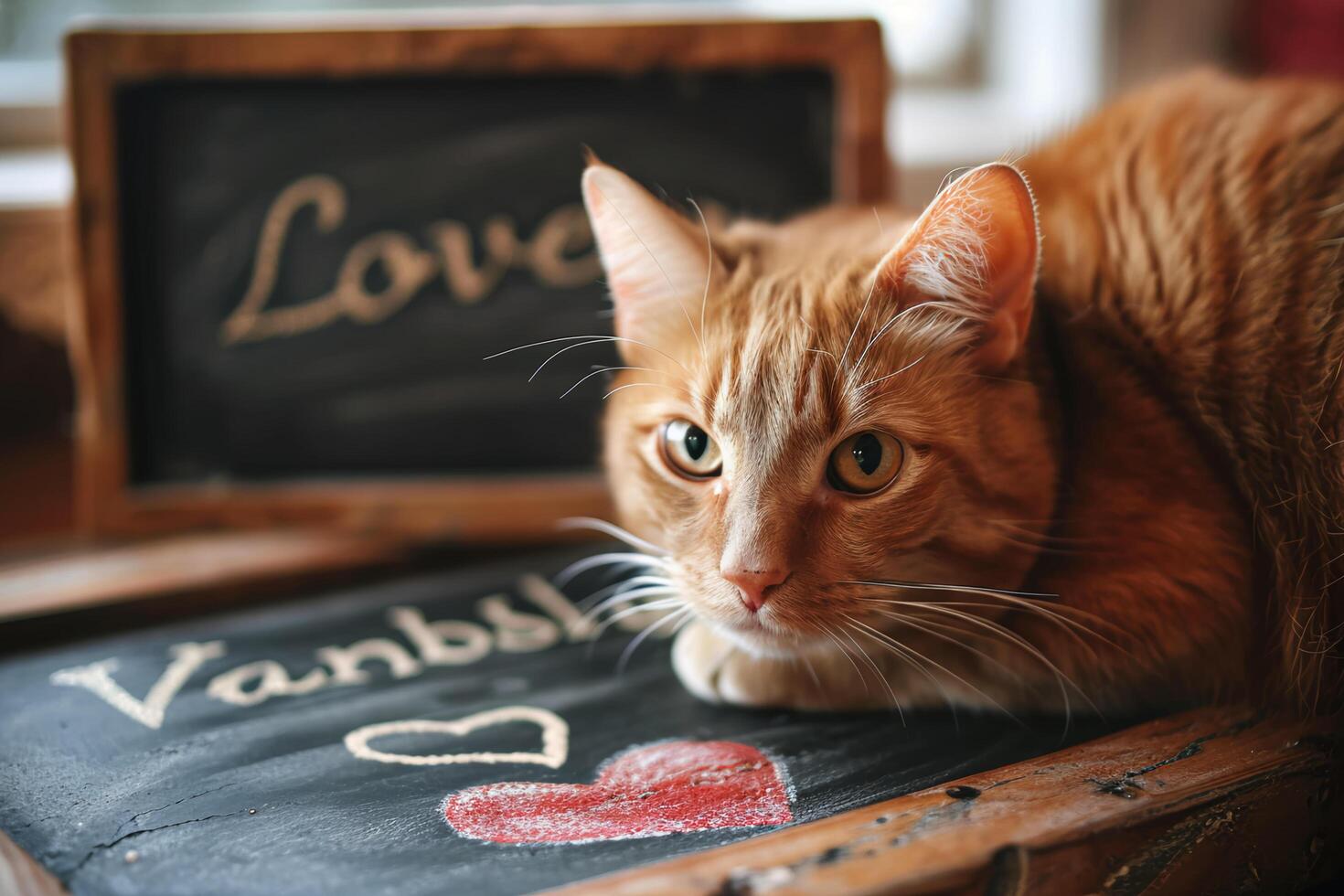 AI generated Cuddly Companions Cats Embracing Valentine's Affection photo