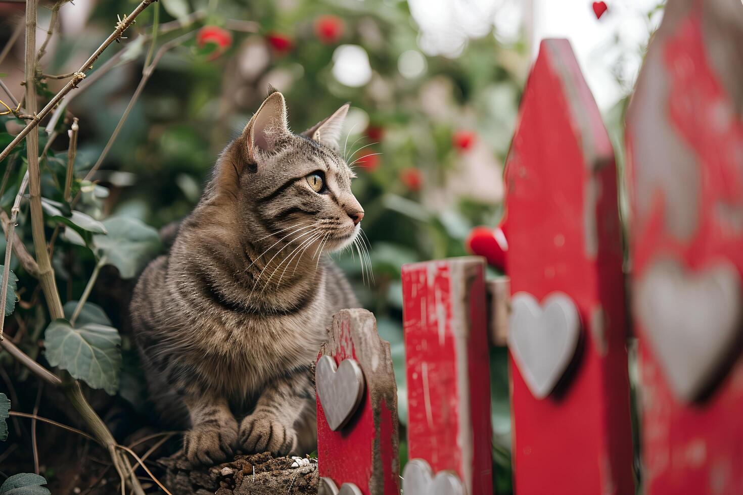 AI generated Cuddly Companions Cats Embracing Valentine's Affection photo