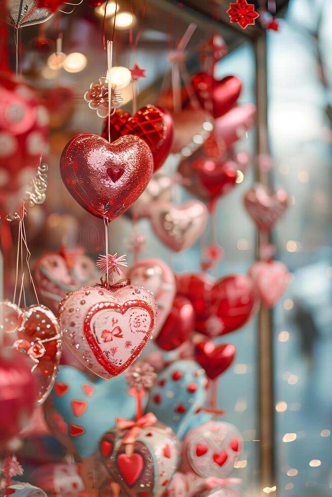 AI generated Love in Bloom Valentine's Day Shop Window Showcase photo