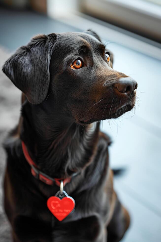 AI generated Puppy Love Canine Affection in Valentine's Hearts photo