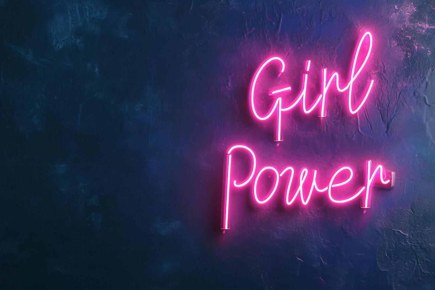 AI generated Empowered Glow Love Illuminated in Neon for Strong Women photo