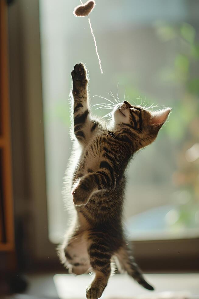 AI generated Paws and Play A Day in the Life of a Happy Cat photo