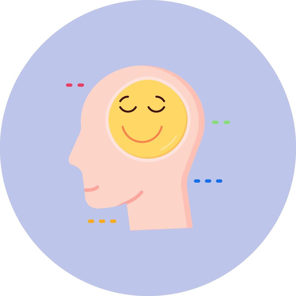 Happiness Flat Circle Icon vector