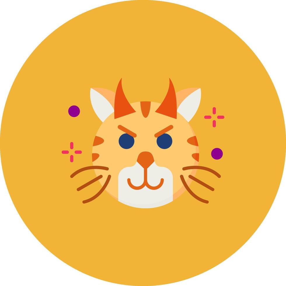 demonio plano circulo icono vector