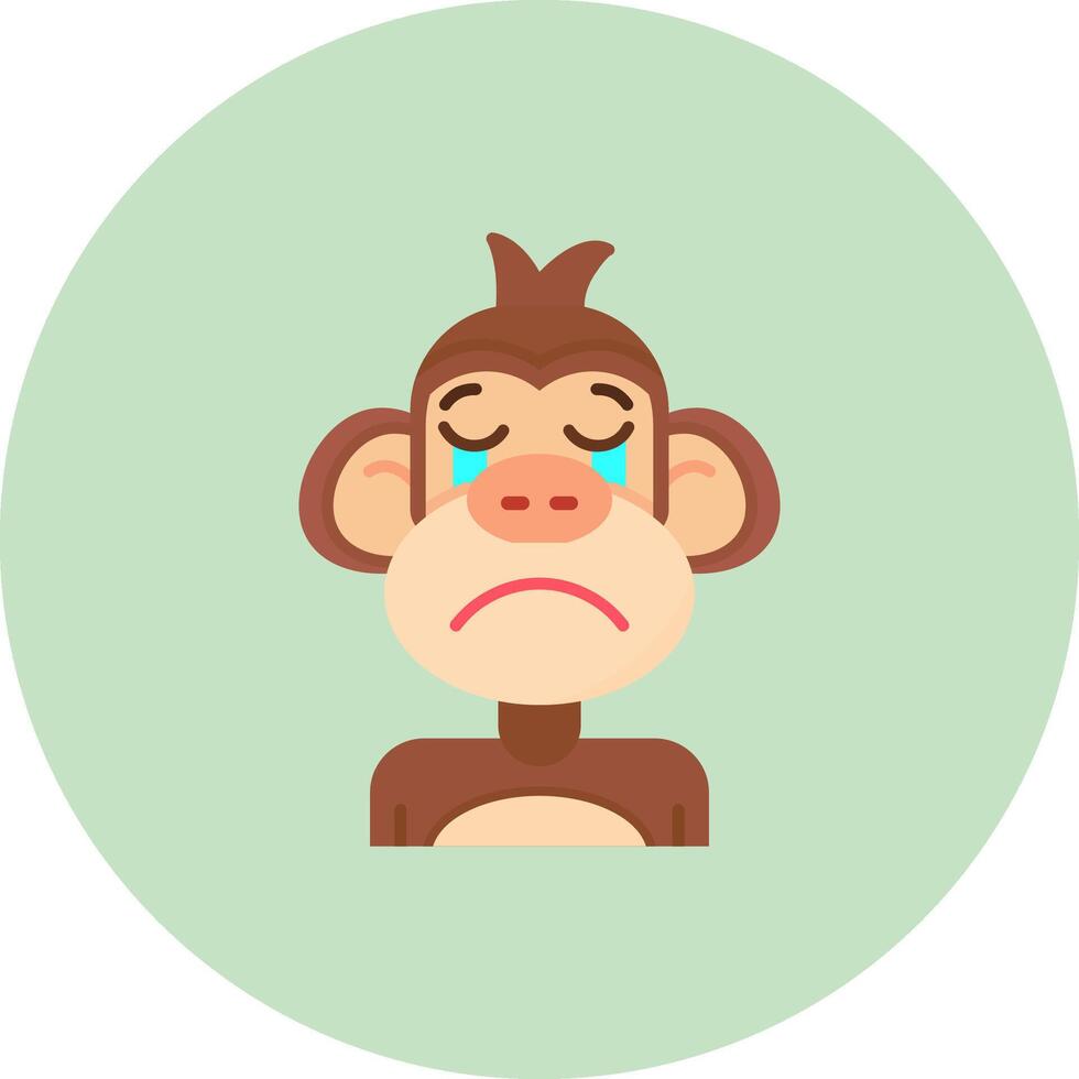 Cry Flat Circle Icon vector