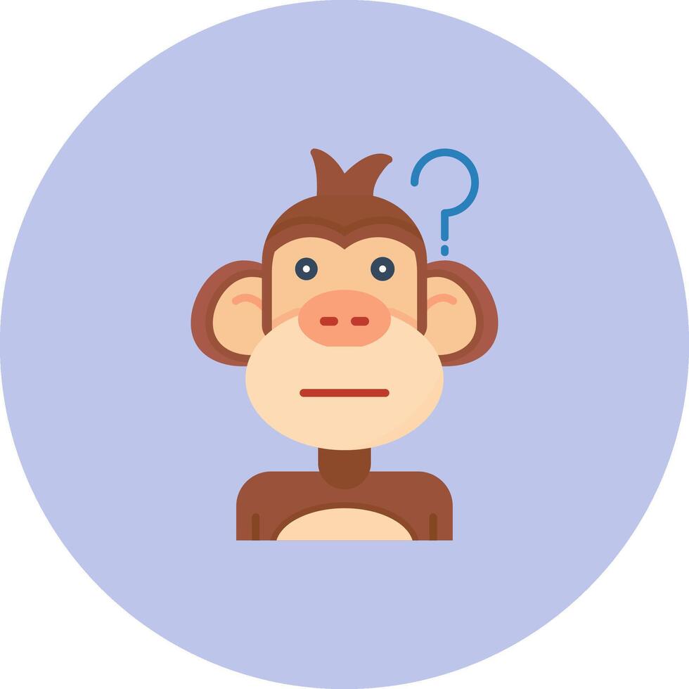 Thinking Flat Circle Icon vector