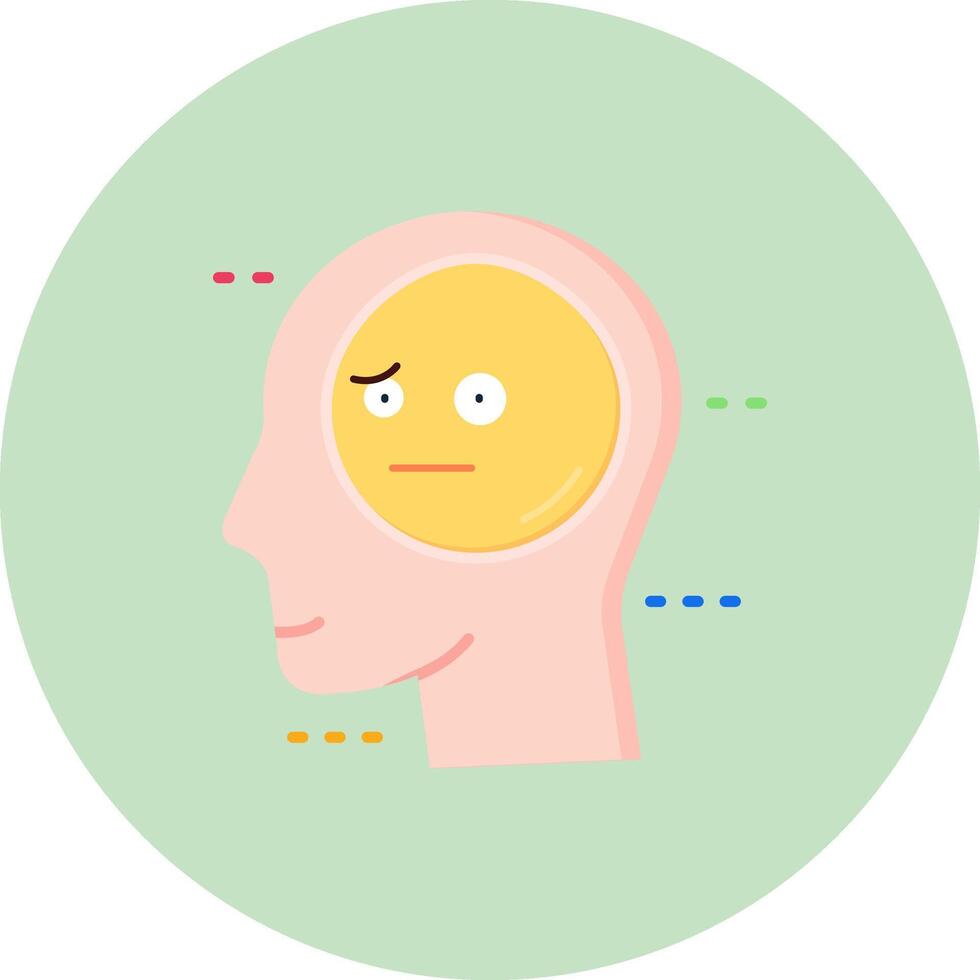 Expressionless Flat Circle Icon vector