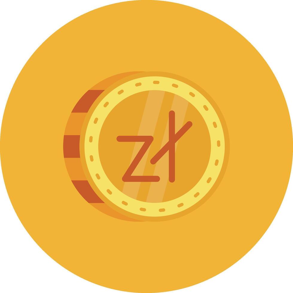 Zloty Flat Circle Icon vector