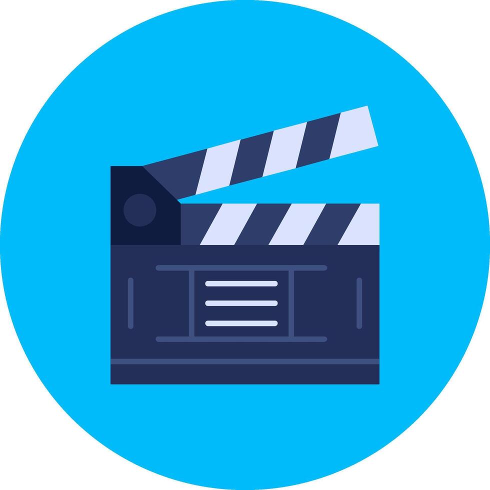 Clapperboard Flat Circle Icon vector