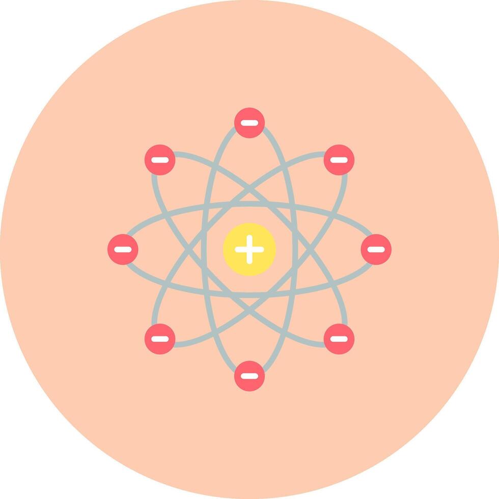 Atom Flat Circle Icon vector