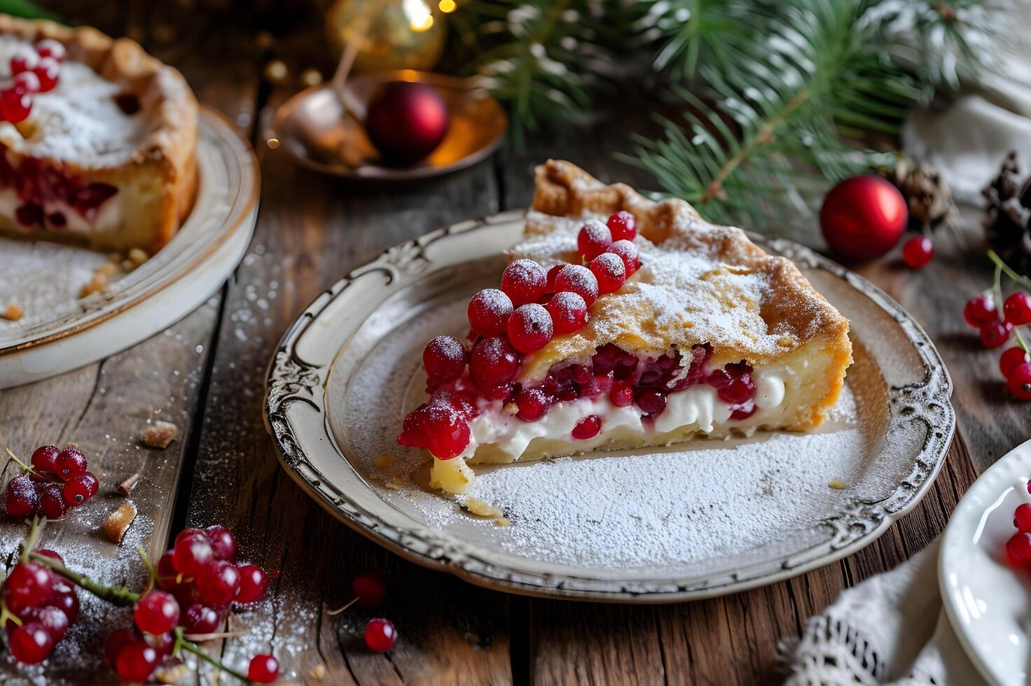 ai generado culinario patrimonio elegante gente presentación de tradicional ruso postre foto