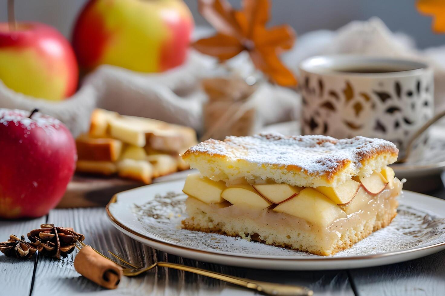 AI generated Culinary Heritage Elegant Folk Presentation of Traditional Russian Dessert photo