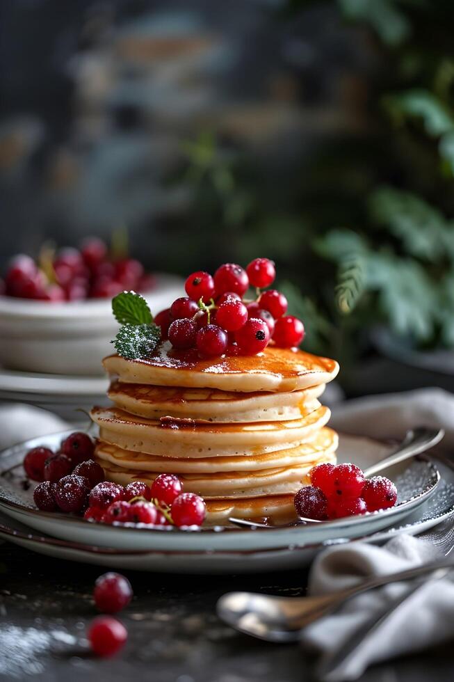 AI generated Culinary Heritage Elegant Folk Presentation of Traditional Russian Dessert photo