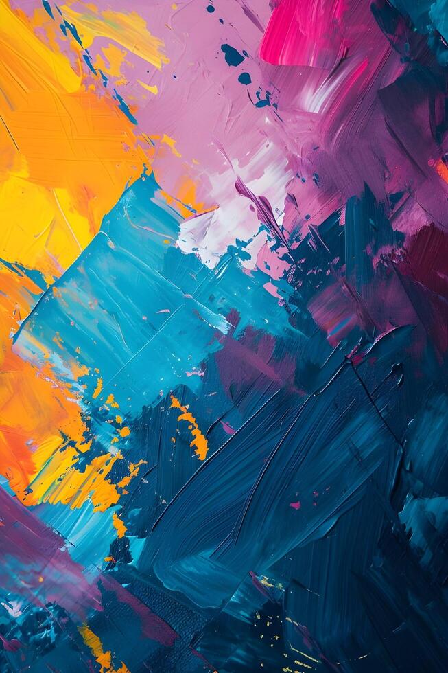 AI generated Bold Brushstrokes Painterly Background in Fresh and Vibrant Colors photo