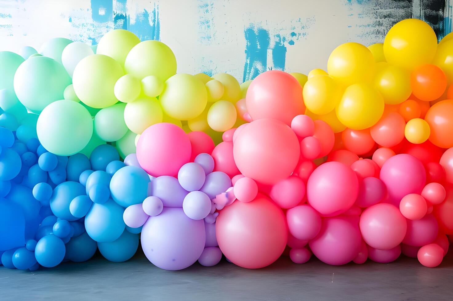 AI generated Rainbow colored balloon photo