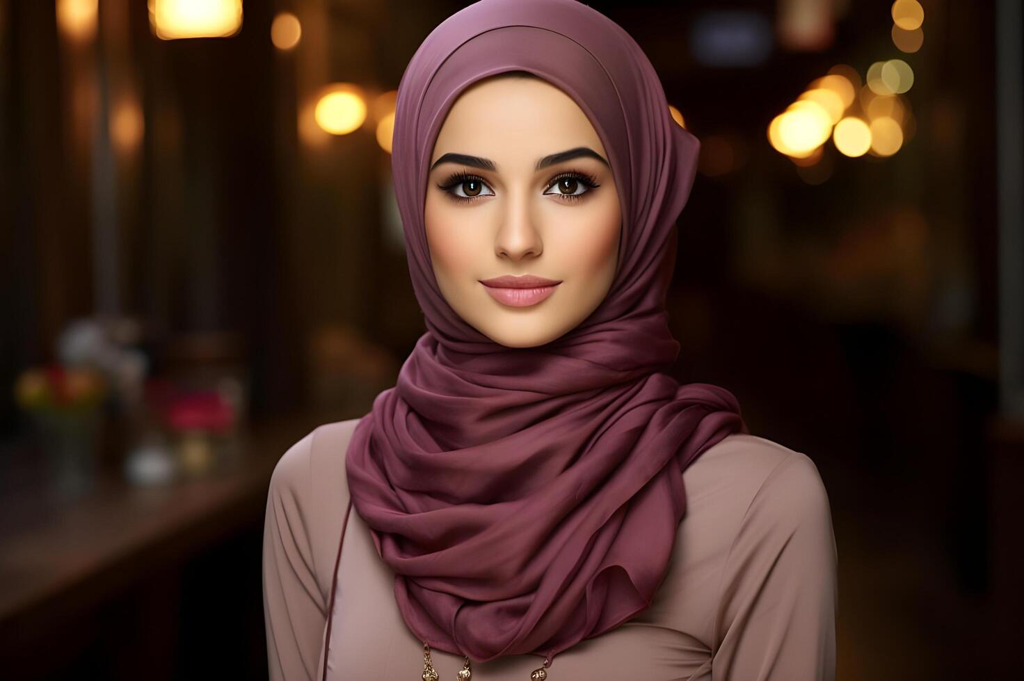 AI generated Oriental Opulence Elegant Muslim Fashion with a Trendy Twist photo