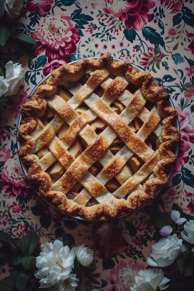 ai generado hecho en casa felicidad acogedor corazón de manzana postres en libro de cocina gloria foto