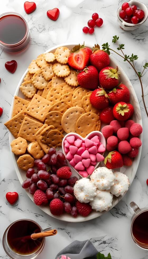 AI generated Love on a Platter Valentine's and Galentine's Cheeseboard Extravaganza photo