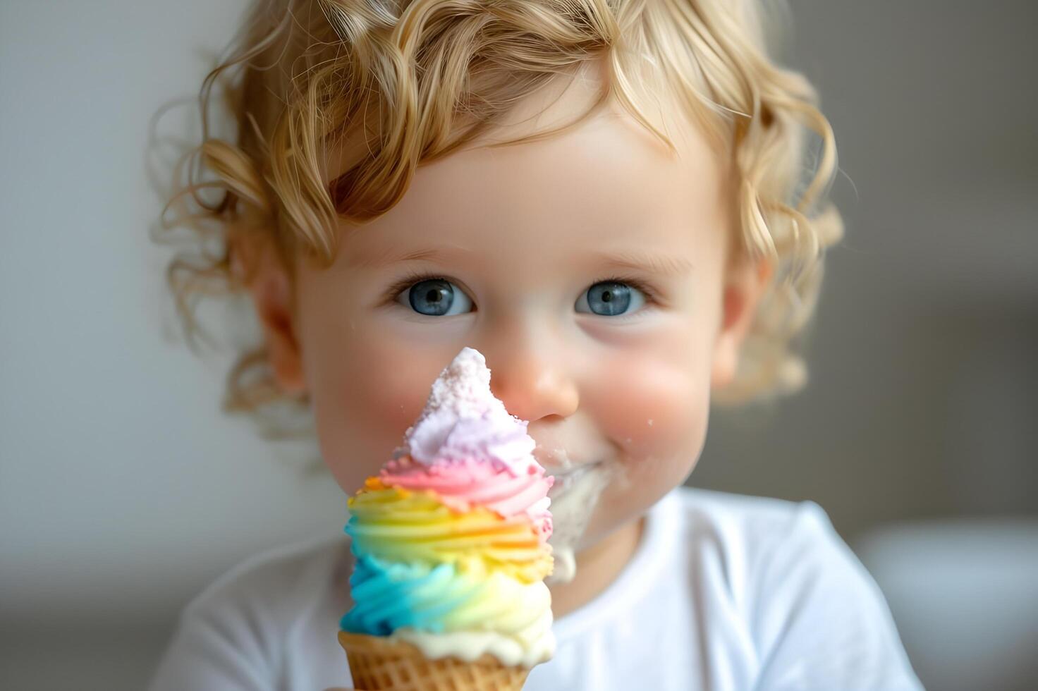 AI generated Colorful Cuties Adorable Rainbow Toddler Fashion for Spring photo