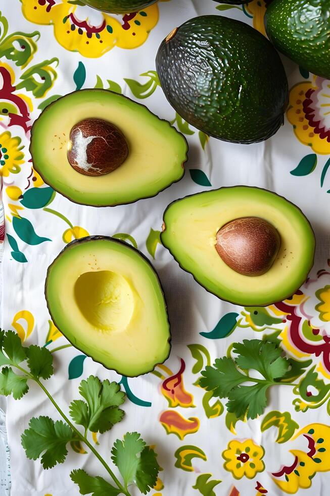 AI generated Culinary Fiesta Bold and Fresh Flavors in a Folk-Patterned Palette photo