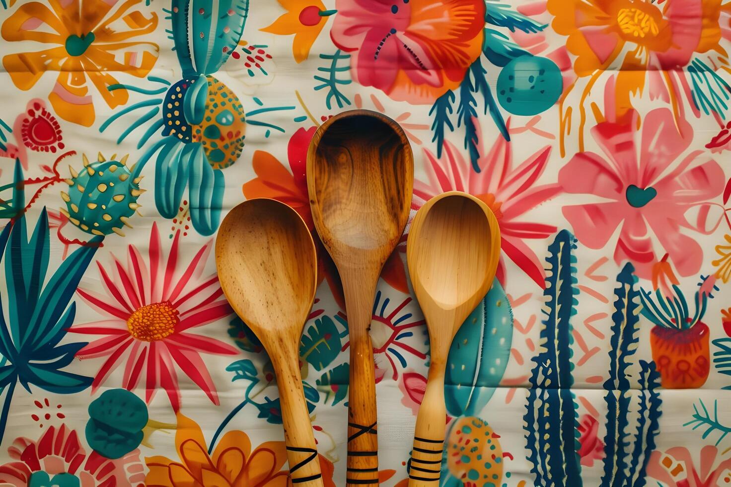 AI generated Culinary Fiesta Bold and Fresh Flavors in a Folk-Patterned Palette photo