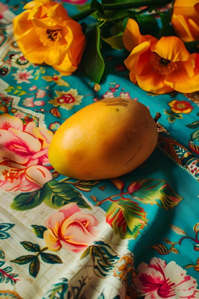 AI generated Culinary Fiesta Bold and Fresh Flavors in a Folk-Patterned Palette photo