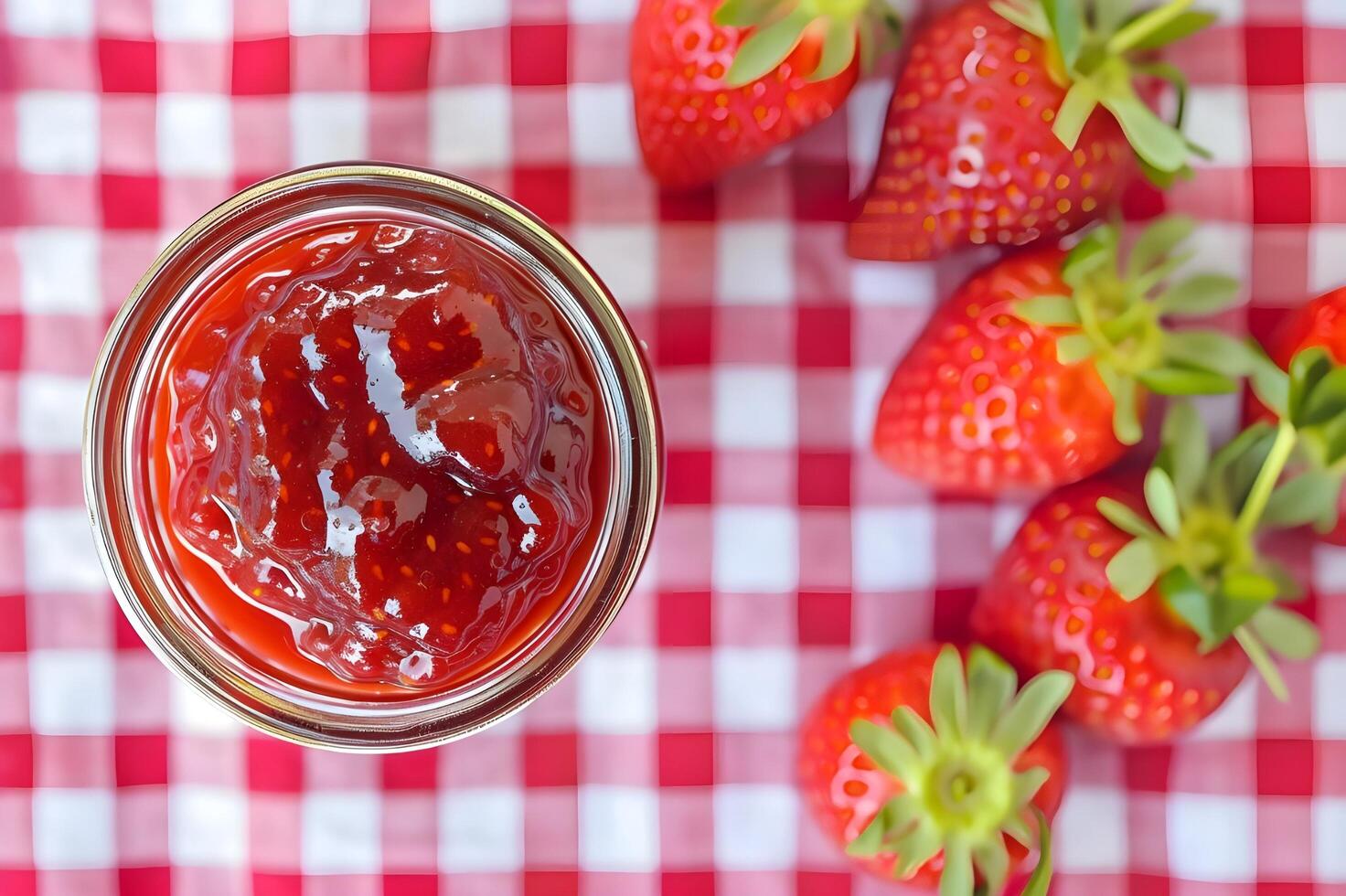 AI generated Jammin' Joy Old-Fashioned Strawberry Jam Delight photo