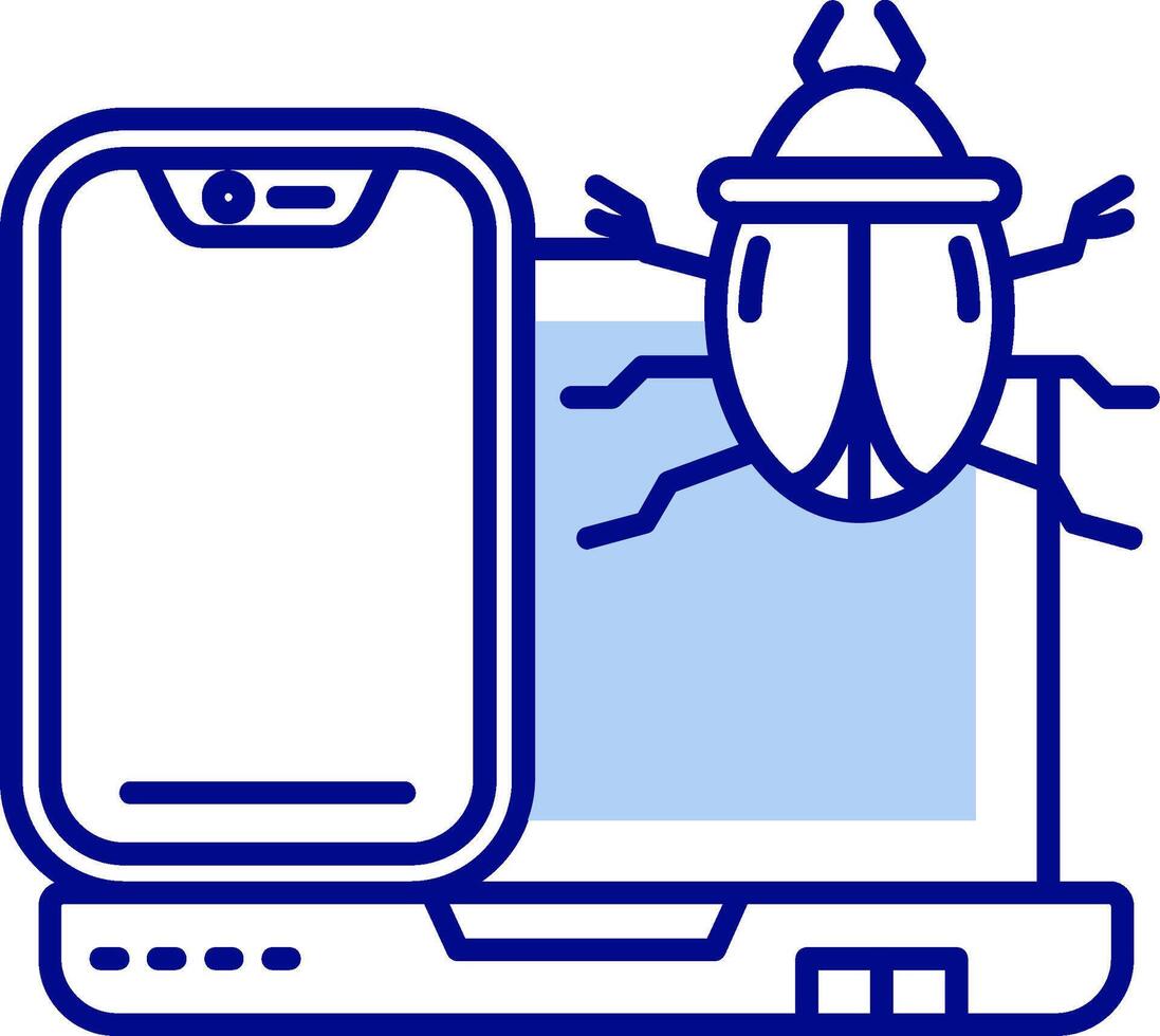 Bug Line Filled Icon vector