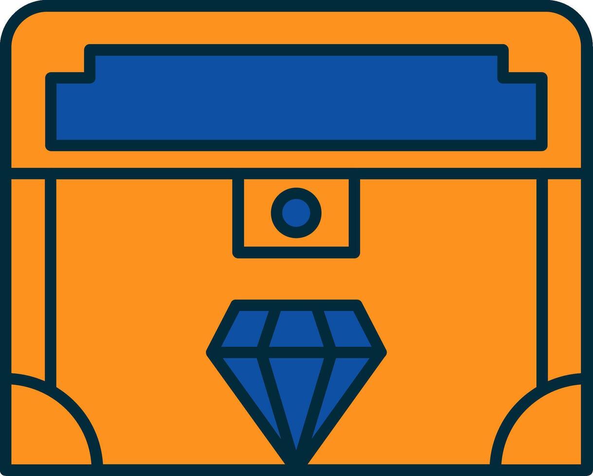 Valuable Line Filled Two Colors Icon vector
