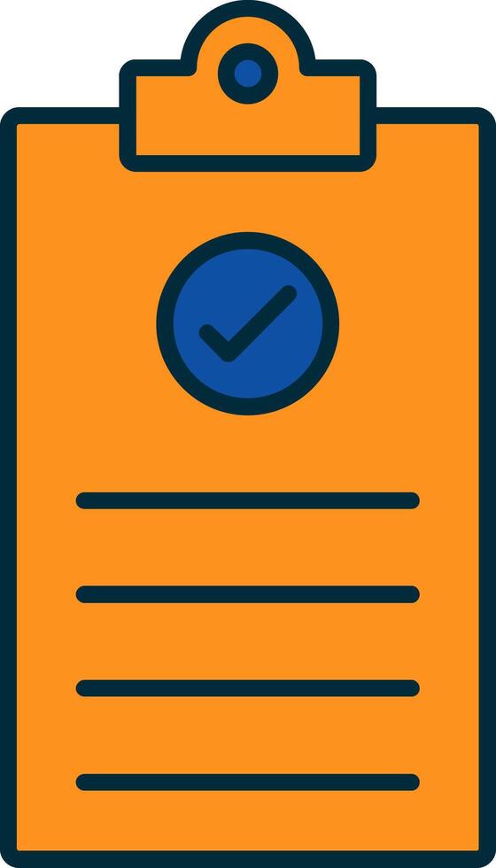 Checklist Line Filled Two Colors Icon vector