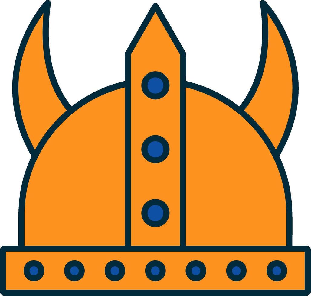 vikingo línea lleno dos colores icono vector