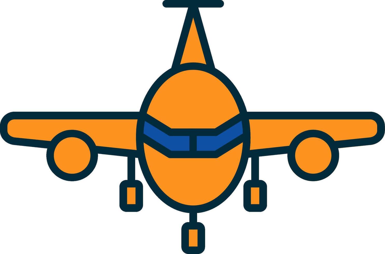 avión línea lleno dos colores icono vector