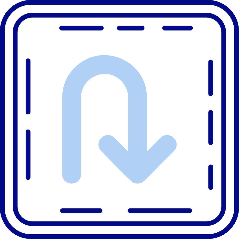 U turn Line Filled Icon vector