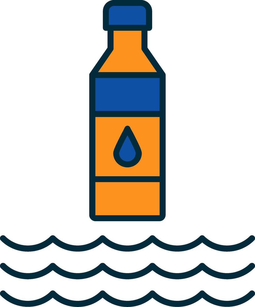 Water Line Filled Two Colors Icon vector