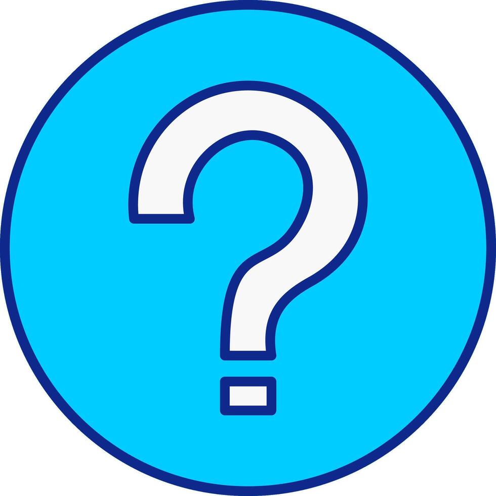 Question Blue Filled Icon vector