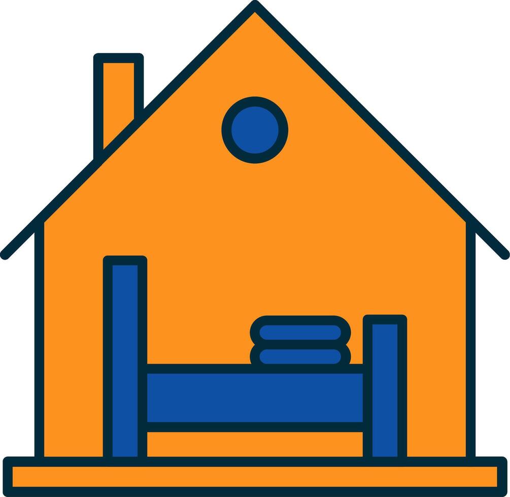 Blanket Line Filled Two Colors Icon vector